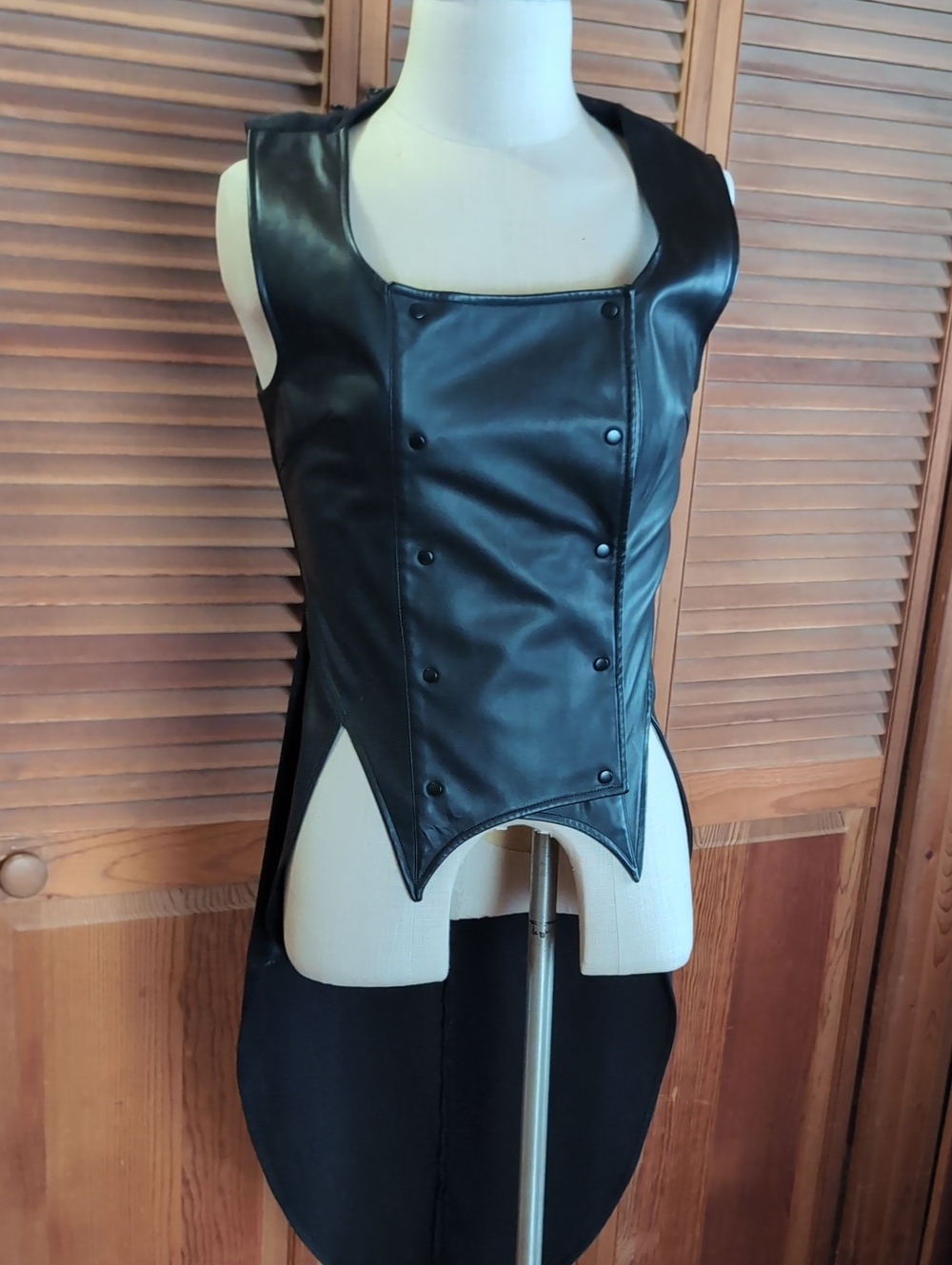 Disney Black Faux Leather Tailcoat Vest